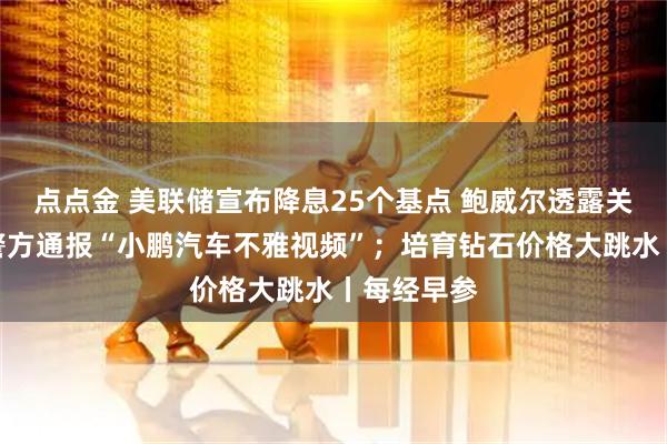 点点金 美联储宣布降息25个基点 鲍威尔透露关键信号；警方通报“小鹏汽车不雅视频”；培育钻石价格大跳水丨每经早参